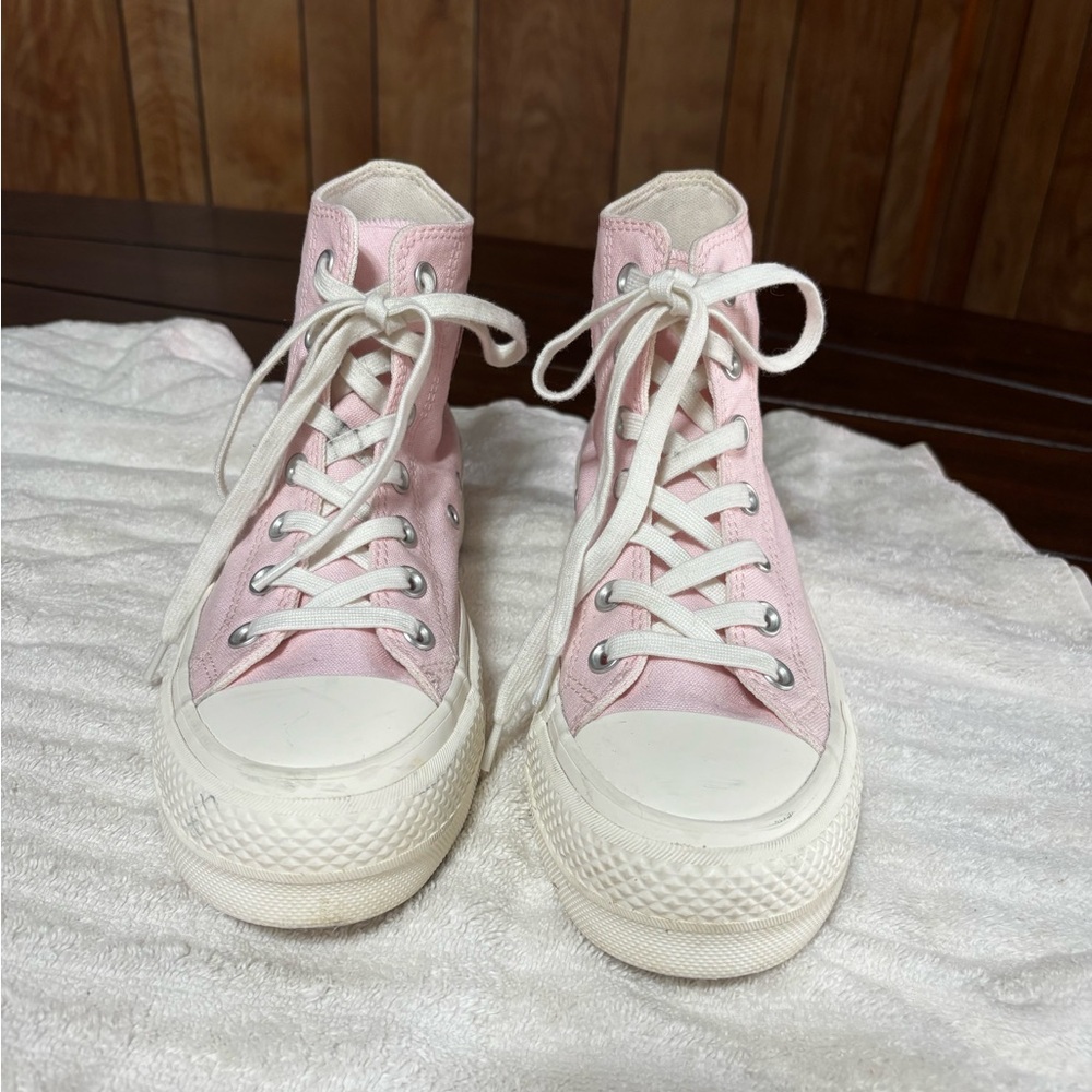 Pink High-Top Canvas Sneakers Valentine’s Day Edition